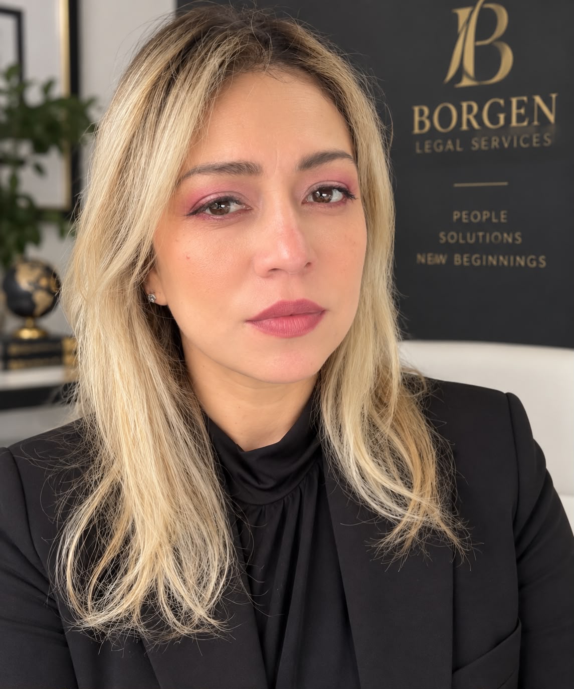 Mirna Borgen De Diaz in the Borgen Legal Services office